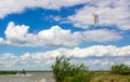 On the shore of the lake in the city of Kokshetau city in Kazakhstan