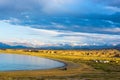 On the shore of Lake Issyk-Kul, Kyrgyzstan. Royalty Free Stock Photo