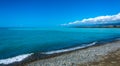 On the shore of lake Issyk-Kul, Kyrgyzstan. Royalty Free Stock Photo