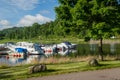 Shore of lake in Norway, near the Horten town. Royalty Free Stock Photo