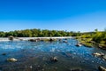 Shore Line of Great Falls Park, Virginia Side Summer time Royalty Free Stock Photo