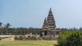 Shore Temple at Mahabalipuram with lawn in front