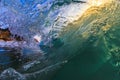 Shorebreak Bright Wave Rip Curl Barrel Royalty Free Stock Photo