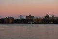 Shoreline of Astoria Queens New York with the East River during Sunset