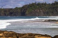 Shoreline Breaking Waves Kauai Hawaii Royalty Free Stock Photo