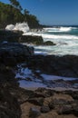 Shoreline Breaking Waves Kauai Hawaii Royalty Free Stock Photo