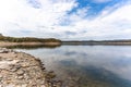 The shoreline of Broken Bow Lake in Oklahoma, USA. Royalty Free Stock Photo