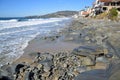 Shoreline at Oak Street Beach in Laguna Beach, California. Royalty Free Stock Photo