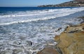 Shoreline at Brooks and Oak Street Beach in Laguna Beach, California. Royalty Free Stock Photo