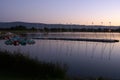 Shoreline Park Lake in evenings, Mountain View, California, USA