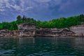 Shoreline Pictured rocks national lakeshore on lake superior Royalty Free Stock Photo