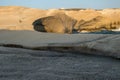 Shoreline of Sarakiniko beach in the morning, Milos Royalty Free Stock Photo