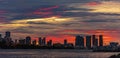 Miami City Downtown district buildings at sunset Royalty Free Stock Photo