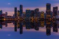 Miami City Downtown district buildings at sunset Royalty Free Stock Photo