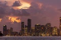 Miami City Downtown district buildings at sunset Royalty Free Stock Photo