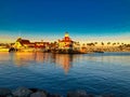 Shoreline Village marina Long Beach California golden hour