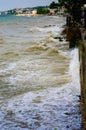 Shoreline With Wild Sea And Storm Wind