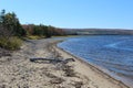 A large piece of driftwood on the shores on Lake Ainslie, the largest freshwater lake on Cape Breton Island