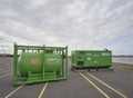 A Shoreside Generator and associated Fuel Tank sit on the Quayside awaiting pick up after being used by a Customer.