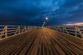 Shorncliffe pier with street lamp lights Royalty Free Stock Photo