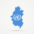 Shors ethnic territory Mountainous Shoria, Russia map in United Nations flag colors, editable vector