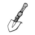 Short bayonet sapper shovel, tool of a tourist, sapper & scout, for logo or emblem