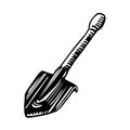 Short bayonet sapper shovel, tool of a tourist, sapper & scout, for logo or emblem