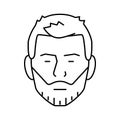 short beard hair style line icon vector illustration