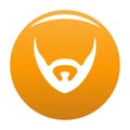 Short beard icon vector orange