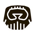 Short Beard Mustache Icon Illustration