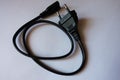 Short black power cord with europlug Royalty Free Stock Photo
