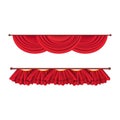 Short Ceiling Red Curtains Set. Theatre Decoration Royalty Free Stock Photo