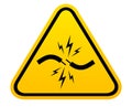 Short circuit icon, electric shock hazard sign