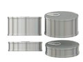 Short cylindrical blank aluminum tin can with pull tab, clippin