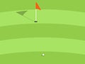 The short distance from the golf ball to the hole. Striped golf course in a minimalist style. Green lawn with a flag and a hole. Royalty Free Stock Photo