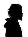 Short Dreadlocks Curly Hair Black Man Silhouette Royalty Free Stock Photo