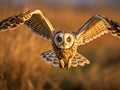 Ai Generated illustration Wildlife Concept of Short Eared Owl Royalty Free Stock Photo