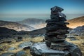 Cairns stacked along route to Spains highest point - mulhacen