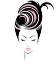 Short hair style icon, logo women face