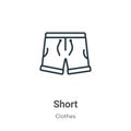 Short outline vector icon. Thin line black short icon, flat vector simple element illustration from editable clothes concept Royalty Free Stock Photo