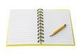 Short Pencil on Open Note Book Royalty Free Stock Photo