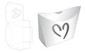 Short pillow packaging with heart shaped window die cut template Royalty Free Stock Photo