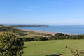 Gold course overlooking woolacombe beach in devon, uk Royalty Free Stock Photo