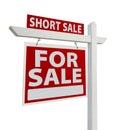 Short Sale Real Estate Sign Isolated - Left Royalty Free Stock Photo