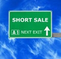 SHORT SALE road sign against clear blue sky Royalty Free Stock Photo