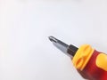 Short screwdriver with phillips head Royalty Free Stock Photo
