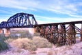 Wooden Trestle At The Colorado River Bridge Royalty Free Stock Photo