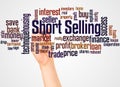 Short Selling word cloud and hand with marker concept Royalty Free Stock Photo