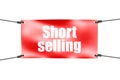 Short selling word with red banner