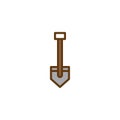 Short shovel filled outline icon